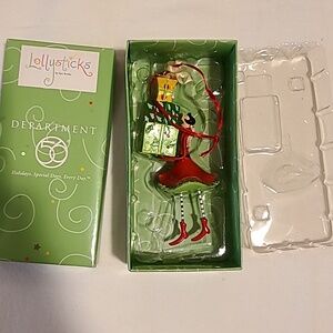 Department 56 Lollysticks Christmad Ornament 56.07682 Shopper With Gifts